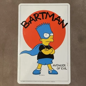 Simpsons Bartman Avenger of Evil Plastic Poster 17 x 1990 Matt Groening Art - Picture 1 of 4