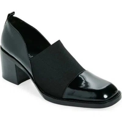 NUEVO $185 JEFFREY CAMPBELL Bomba de tiro en negro 8,5 charol elástico Foto 1 de 4