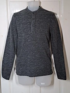 Top Reiss girocollo quarto bottone grigio misto manica lunga piccolo - Foto 1 di 12