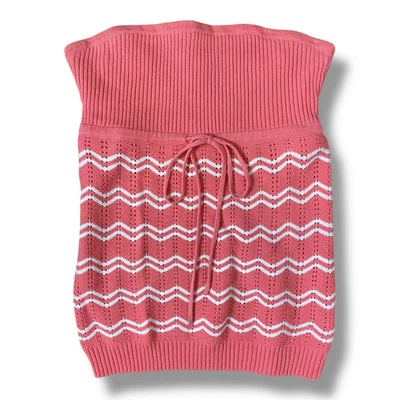 Blusa de malha Guess feminina sem alças tamanho M listrada rosa branca Y2K - Imagem 1 de 4