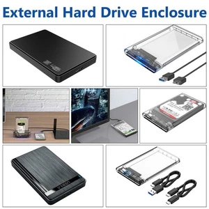 Boîtier Caddy Disque Dur Externe 2.5" USB 3.0/3.1 SATA Transparent pour HDD SSD - Photo 1/16
