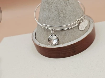 Alex Ani Teardrop Crystal Clear  April Birthstone Silver Charm Bracelet✨️ - Image 1 of 4