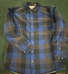 Red Head Shacket blau braun kariert kariert Fleece gefüttert L - Bild 1 von 8
