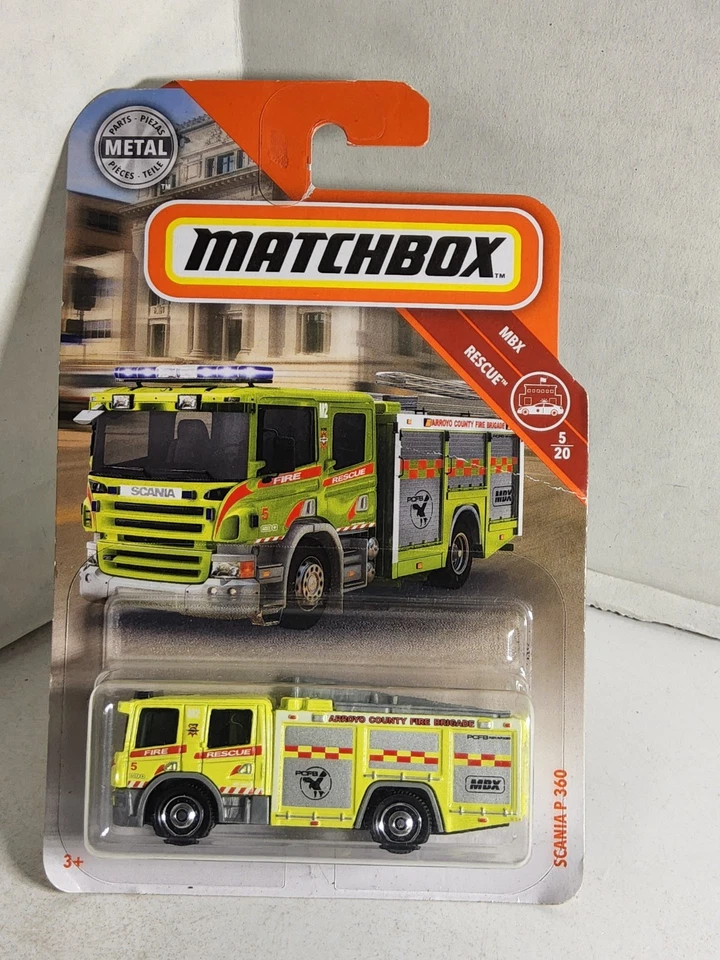 2019 Matchbox MBX Rescue - SCANIA P 360 - 46/100 - 5/20 - Arroyo County - FYR13 - Image 1 of 4