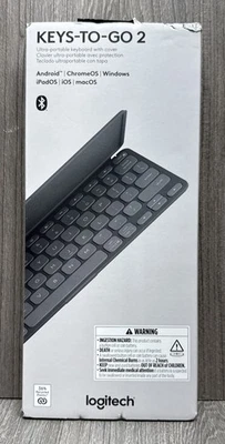 Logitech KEYS-to-GO 2 Ultra Portable Bluetooth Tablet Keyboard with Cover NEW - Image 1 of 2