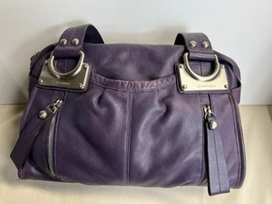 B. Makowsky Purple Leather Hobo Bag Purse Large Handbag Shoulder Bag - Picture 1 of 13