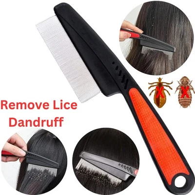 MARKENLOS Rostfreier Edelstahl Flohkamm Läusekamm Haarpflege Glättung Kunststoff DE