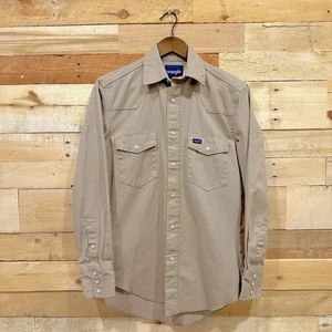 Camisa a Presión Wrangler Perla Para Hombres Pequeña Tostada Vaquero Occidental Mangas Largas Rodeo - Imagen 1 de 5