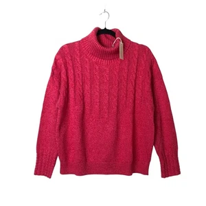 Sundance Womens Hearthside Haven Turtleneck Cable-Knit Sweater Pink Lp Cabincore - Picture 1 of 12