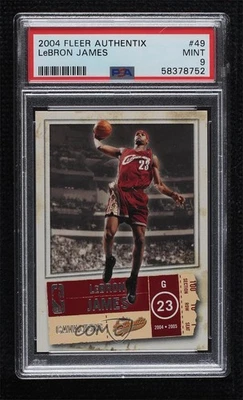 2004-05 Fleer Authentix LeBron James #49 PSA 9 MINT - Image 1 of 2