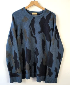 Roebuck & Co Camouflage Strickpullover Herren XL blau braun Pulli langarm - Bild 1 von 10