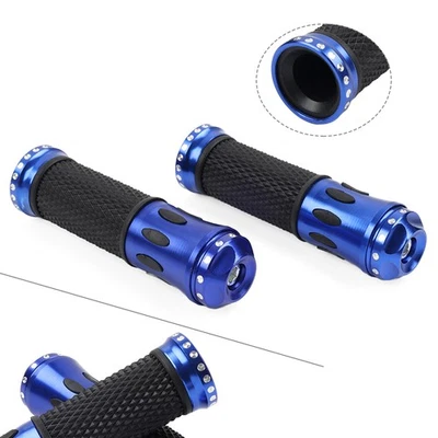 7/8 Handlebar Handle Bar Hand Grips For Honda For Yamaha For Suzuki BLUE - Image 1 of 4