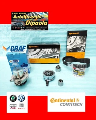 KIT DISTRIBUZIONE CONTITECH + POMPA ACQUA VW GOLF 7 VII AUDI A3 8V 1.6 2.0 TDI - Immagine 1 di 2