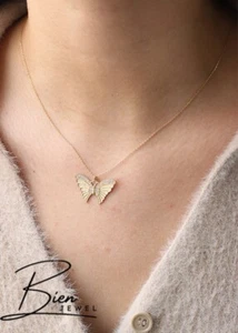 Gold Necklace Butterfly  14K 0.094 - Picture 1 of 3