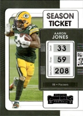 2021 Panini Contenders #36 Aaron Jones Green Bay Packers - Image 1 of 2