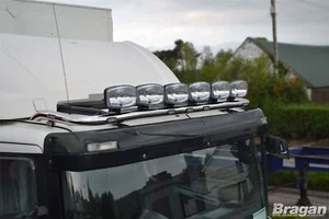 Roof Spot Light Bar + LEDs For Iveco Trakker Low Cab Truck Front Stainless Steel - Picture 1 of 9