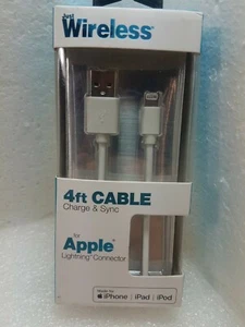 Just Wireless ~4 Ft Cable ~Charge & Sync ~Made For IPhone / IPad / IPod - Picture 1 of 2