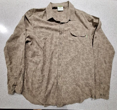 Mens Kathmandu Long Sleeve Button Up Shirt  Size XL Green/Brown Cotton/Hemp - image 1 of 4