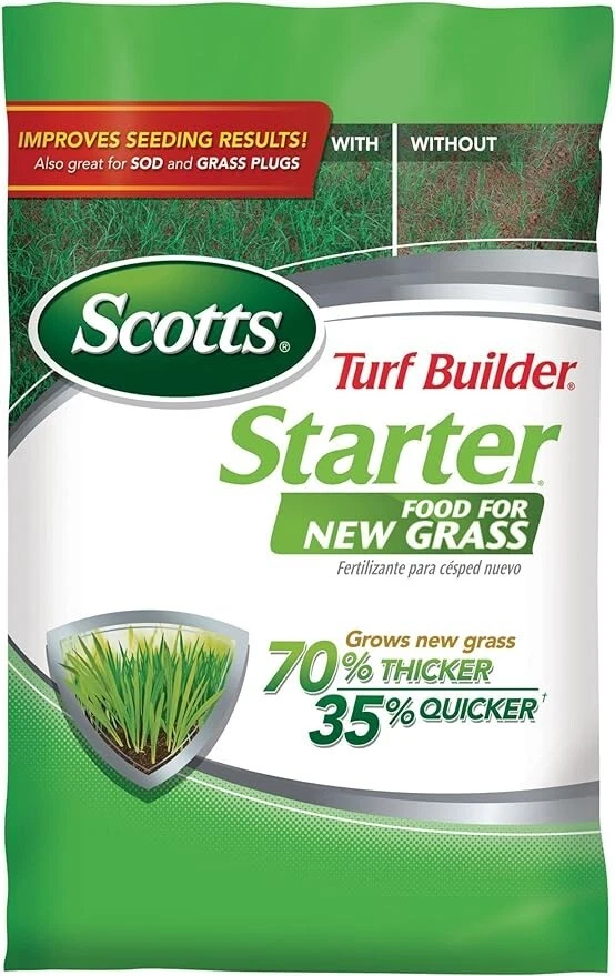 Fertilizante de inicio Scotts Turf Builder para hierba nueva, uso al plantar semillas, Foto 1 de 4