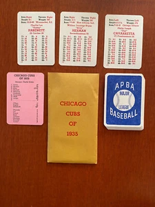APBA 1935 CHICAGO CUBS Baseball GTOP GTP Great Teams of the Past Set HARTNETT + - Bild 1 von 2