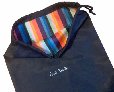 PAUL SMITH AUTHENTISCH SCHWARZ SEIDIG GEFÜHL STOFF STAUB KORDELZUGTASCHE BRANDNEU - Bild 1 von 4