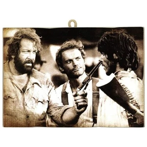 KUSTOM ART Quadretto Bud Spencer e Terence Hill Stampa su Legno 30 x 40 cm. - Imagen 1 de 2