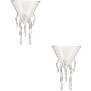 Set of 2 Creative Cup Glass Goblets Decorative Wine Travel - Picture 1 of 12