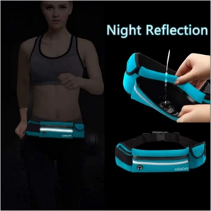 Waterproof Sport Waist Belt Bum Pouch Fanny Pack Camping Running Hiking Zip Bag - Picture 1 of 6