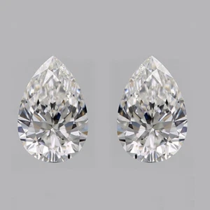 0.20 Cts CVD Diamond White E Color VS1 Clarity Pear Cut Diamond Matching Pair - Picture 1 of 2