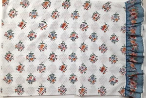 Lady Pepperell Standard Pillowcase FLOWERS FLORAL Polka Dots RUFFLE 30" x 20" - Picture 1 of 4