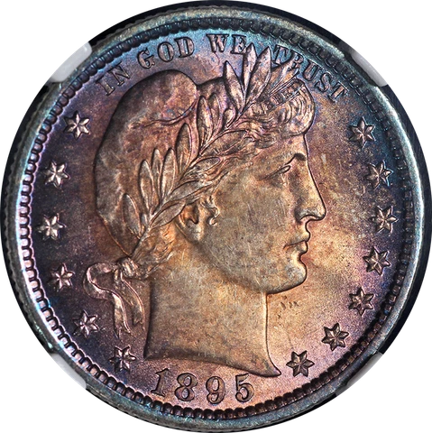 1895-P Barber Quarter NGC MS65 Superb Eye Appeal Strong Strike Cover
