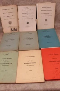 N61 VINTAGE LOT OF 9 ANNUAL REPORTS CITY OF SOMERSWORTH NH 1919-1946 - Picture 1 of 1