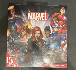 Kids - Marvel | 15 Days of Socks - Advent Style Kids Small Shoe Size 5.5 to 8.5 - Picture 1 of 19