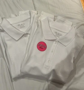 Children's Place White Long Sleeve Uniform Polo Shirt Size Girls XL 14 Bundle - Picture 1 of 2