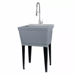 Tehila Utility Lavello con Rubinetto Estraibile Bobina Finitura Inox Arco Alto 19 Gall - Foto 1 di 10