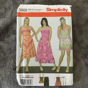 Simplicity Pattern 3868 Sz 12-20 Misses Midi Sundress Top Capri Pants Y2K - Picture 1 of 7