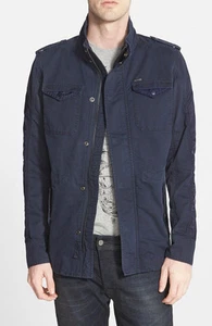 DIESEL J-NIRAW TWILL MILITARY NAVY JACKET SIZE L 100% AUTHENTIC - Picture 1 of 5