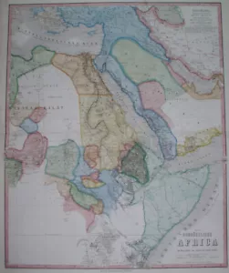 1872 ORIGINAL MAP ASIA SAUDI ARABIA QATAR KUWAIT OMAN EMIRATES BAHRAIN EGYPT - Picture 1 of 19
