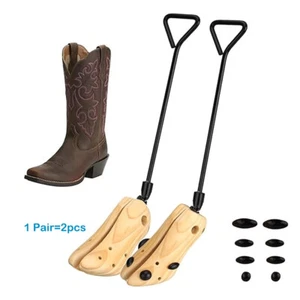 One Pair Wooden Cowboy Shoe Boot Stretcher | Unisex Shoe Widener & Boot Expander - Picture 1 of 18