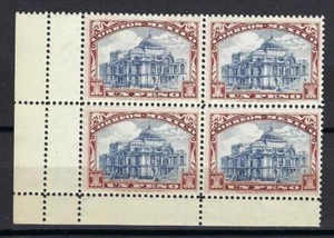 Mexico 1923 Sc# 649 Double perf line Palace of art left lower corner block 4 MNH - Picture 1 of 1