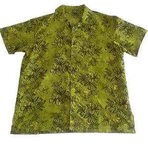 TRESPASS Men's Large Green Floral Hawaii Shirt | Short Sleeve Holiday Beachwear - Picture 1 of 7