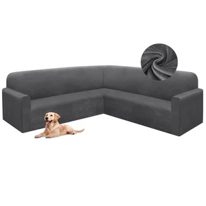 Corner Sectional Couch Covers Velvet Stretch L Shape Sofa Cover Soft Thick Se... - Picture 1 of 7