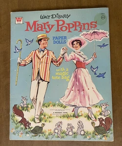 VINTAGE 1973 WALT DISNEY-MARY POPPINS PAPER DOLLS BOOK WITH MAGIC TOTE BAG-UNCUT - Picture 1 of 11