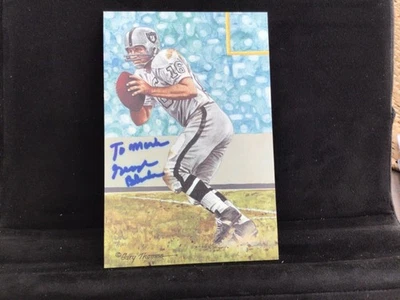 "GEORGE BLANDA To MARK Signed Auto GOAL LINE ART NFL JSA - Изображение 1 из 2