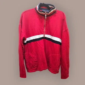 Tommy Hilfiger Sudadera Pullover Roja 1/2 Cremallera Para Mujer Talla M - Imagen 1 de 10