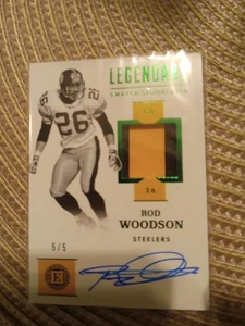 2019 Panini Swatch Signatures Rod Woodson Auto /5 LSS-RWO Seasons On Card Auto - Bild 1 von 3