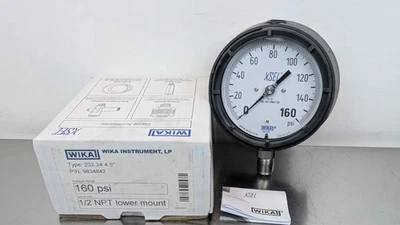 Wika 9834842 Process Pressure Gauge 2.32.34 4.5" 1/2" NPT Lower Mount 160 PSI - Image 1 of 4