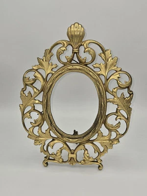 Antique Victorian Cast Iron/Metal Gold Free Standing Frame 11" - Image 1 of 4