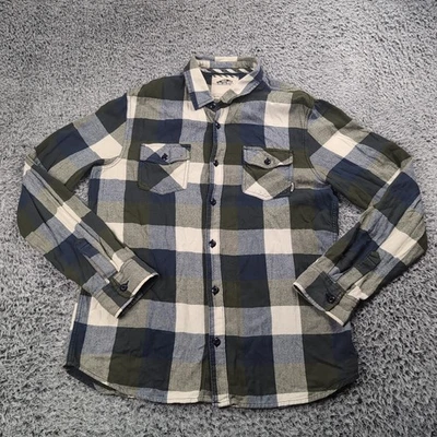 VANS Shirt Men Large Gray Blue Flannel Check Button Long Sleeve Skate Casual - Image 1 of 4