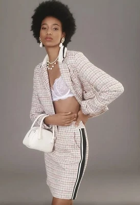 NUEVO Maeve Anthropologie Tweed Raya Lateral Talla 6 Foto 1 de 4